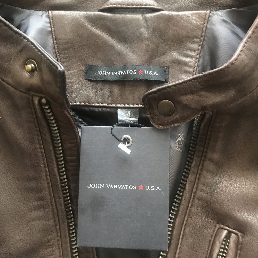 JOHN VARVATOS  LEATHER CLASSIC BOMBER JACKET - Picture 6 of 6